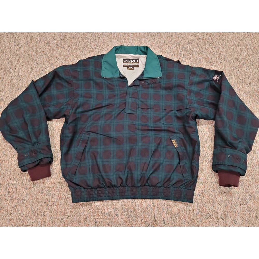 ZR‎ Zero Restriction Jacket Men Large Tartan Plaid Golf Performance Pullover
